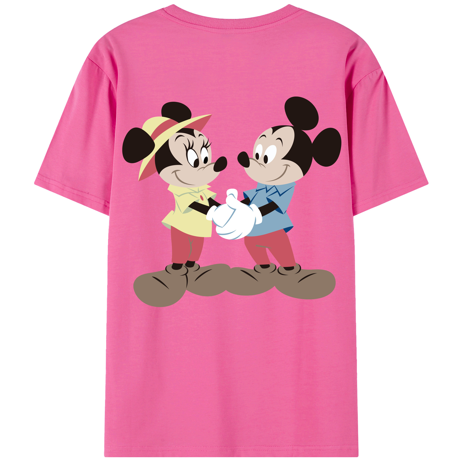（画像用） ミッキーマウス Mickey Mouse レディース半袖Tシャツ(バックプリント)